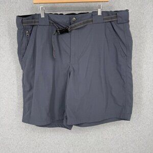 Duluth Mens Dry on the Fly 9" Shorts Size 2XL XXL Gray Blue Nylon Belted Outdoor